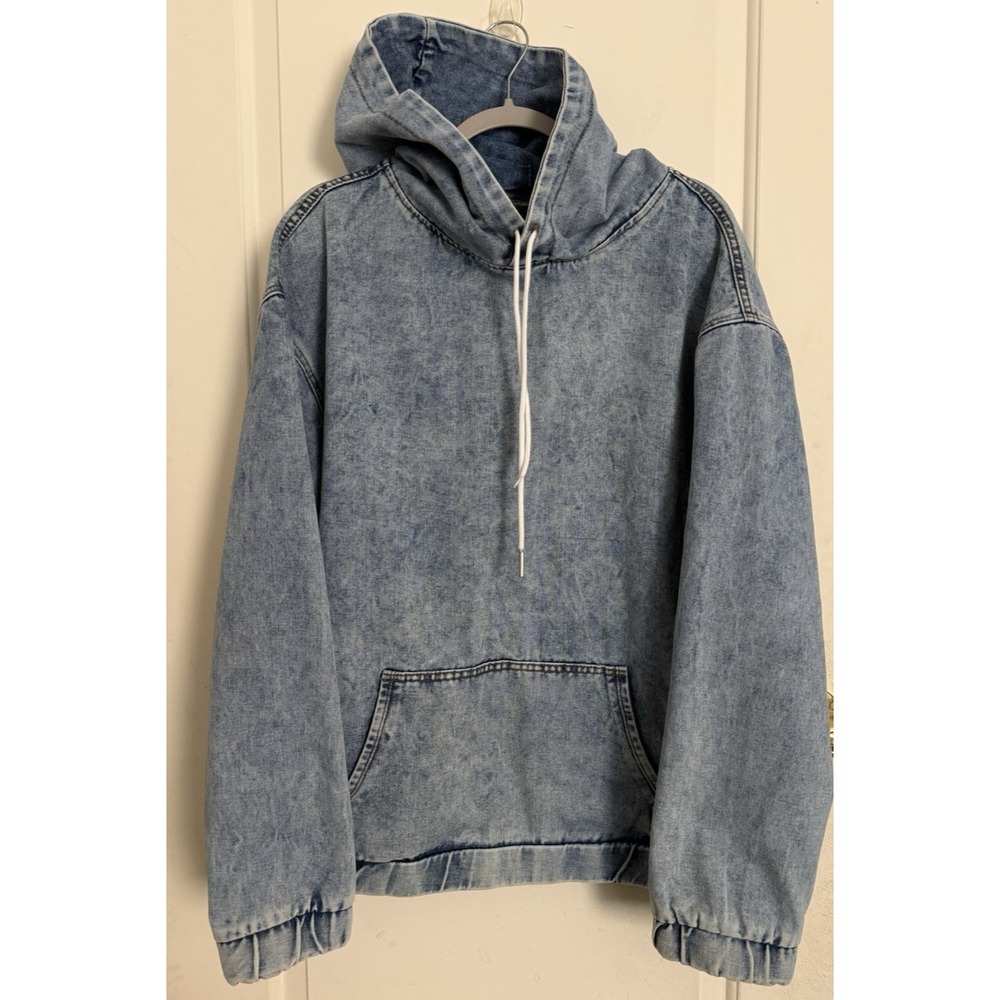 Denim Hoodie Pullover Sweatshirt Manfinity Mens XXL Streetwear Skate Hip Hop